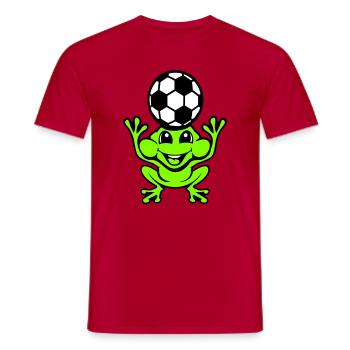 Frog Soccer Header Ball Playing Toad - Men's T-Shirt - red - Front - AI Model Male 178 dark (178cm)