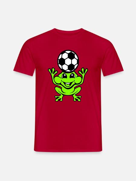 Frog Soccer Header Ball Playing Toad - Men's T-Shirt - red