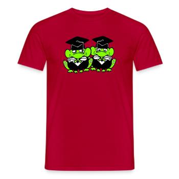 2 Frösche Schulabschluss Abitur bestanden College - Männer T-Shirt - Rot - Vorne - AI Model Male 178 dark (178cm)