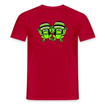 2 Frogs Reggae Music Rasta Hair Hat Jamaica - Men's T-Shirt - red - Front - AI Model Male 178 dark (178cm)