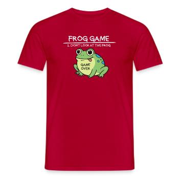 Jeu de grenouille Ne regardez pas la grenouille drôle fr - T-shirt homme - rouge - Devant - AI Model Male 178 dark (178cm)