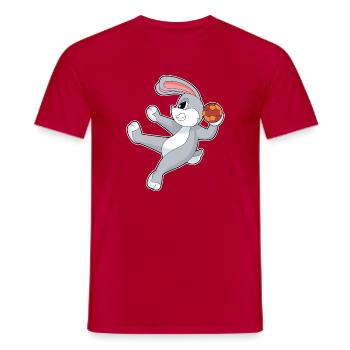 Rabbit Handball Player Handball - Men's T-Shirt - red - Front - AI Model Male 178 dark (178cm)