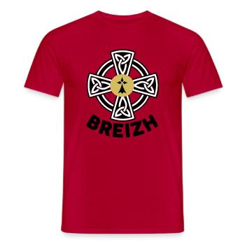 Breizh (Bretagne) - Männer T-Shirt - Rot - Vorne - AI Model Male 178 dark (178cm)