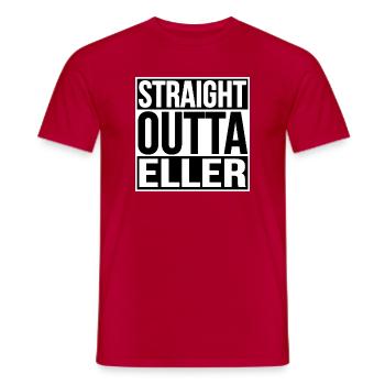 STRAIGHT OUTTA DÜSSELDORF ELLER - T-shirt homme - rouge - Devant - AI Model Male 178 dark (178cm)