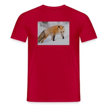 Fox in the Snow Watercolor - Men's T-Shirt - red - Front - AI Model Male 178 dark (178cm)