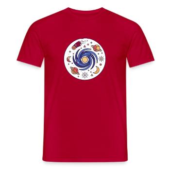 Kosmischer Wirbel Galaxie - Männer T-Shirt - Rot - Vorne - AI Model Male 178 dark (178cm)
