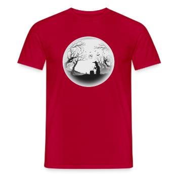 Spukwald Hexenkessel Silhouette - Männer T-Shirt - Rot - Vorne - AI Model Male 178 dark (178cm)