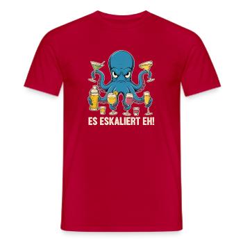 Kraken Barkeeper es eskaliert eh - Männer T-Shirt - Rot - Vorne - AI Model Male 178 dark (178cm)
