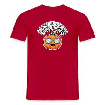 Pumpkin Spice Halloween Oktober Kürbis - Männer T-Shirt - Rot - Vorne - AI Model Male 178 dark (178cm)