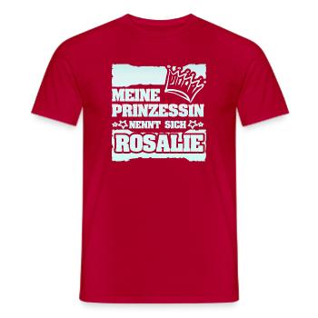 Nom de la fille Rosalie - T-shirt homme - rouge - Devant - AI Model Male 178 dark (178cm)