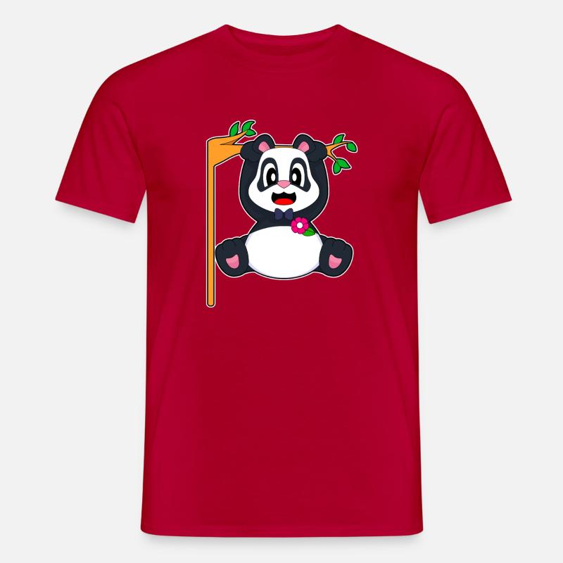Panda Bräutigam Fliege Hochzeit - Männer T-Shirt - Rot