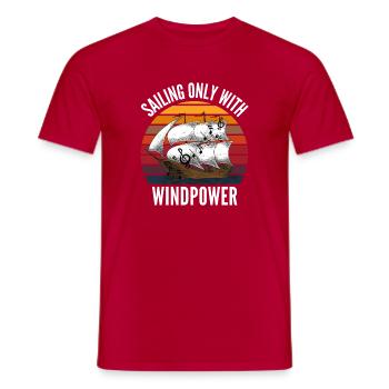 SEGELN NUR MIT WINDKRAFT - Männer T-Shirt - Rot - Vorne - AI Model Male 178 dark (178cm)