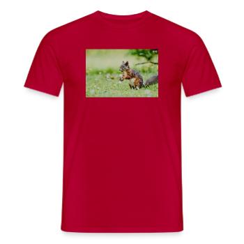 Mosaïque d’écureuil dans le champ d’herbe - T-shirt homme - rouge - Devant - AI Model Male 178 dark (178cm)