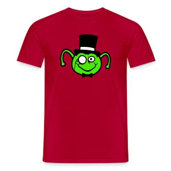 Mr. Caterpillar Top Hat Monocle Bow Tie Gentleman Empire - Men's T-Shirt - red - Front - AI Model Male 178 dark (178cm)