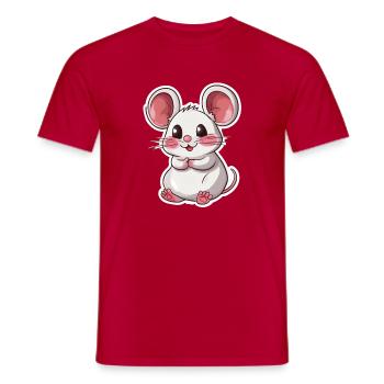 Maus - Männer T-Shirt - Rot - Vorne - AI Model Male 178 dark (178cm)