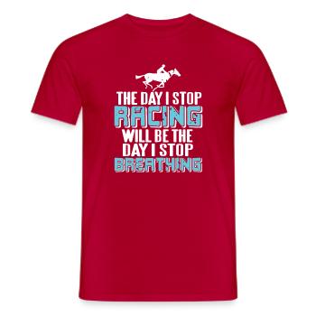 Arrêtera de respirer quand j’arrêterai de courir Passion - T-shirt homme - rouge - Devant - AI Model Male 178 dark (178cm)