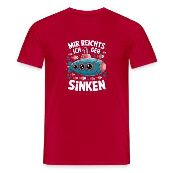 Unterwasserwitz Mir reicht's Ich geh sinken - Männer T-Shirt - Rot - Vorne - AI Model Male 178 dark (178cm)