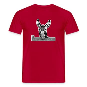 Laughing Donkey – Good Mood Guaranteed - Men's T-Shirt - red - Front - AI Model Male 178 dark (178cm)
