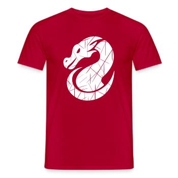 Silhouette de dragon blanc - T-shirt homme - rouge - Devant - AI Model Male 178 dark (178cm)