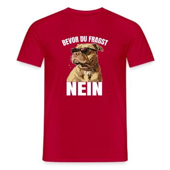 Cool dog avant de demander non - T-shirt homme - rouge - Devant - AI Model Male 178 dark (178cm)