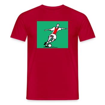 Vibrant Soccer Sprint: Red Jersey Player - Men's T-Shirt - red - Front - AI Model Male 178 dark (178cm)