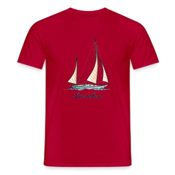 Voilier_BA - Männer T-Shirt - Rot - Vorne - AI Model Male 178 dark (178cm)