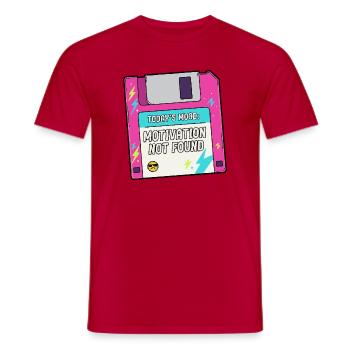 Auf der Diskette fehlt die Motivation - Männer T-Shirt - Rot - Vorne - AI Model Male 178 dark (178cm)