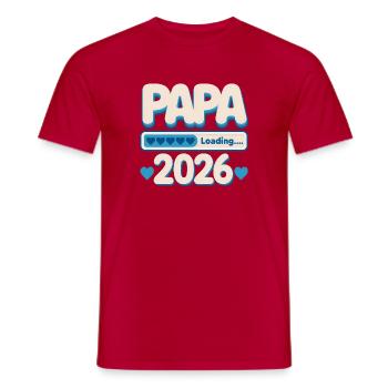 Papa 2026 Chargement | Cadeau bébé père fier - T-shirt homme - rouge - Devant - AI Model Male 178 dark (178cm)