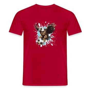 Adler Football Team - Men's T-Shirt - red - Front - AI Model Male 178 dark (178cm)