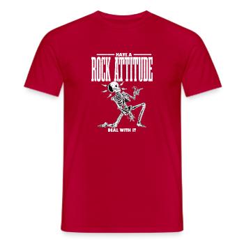 I Have A Rock Attitude Deal With It Music Guitar - Männer T-Shirt - Rot - Vorne - AI Model Male 178 dark (178cm)
