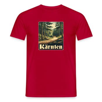 Sentier forestier de Carinthie - T-shirt homme - rouge - Devant - AI Model Male 178 dark (178cm)