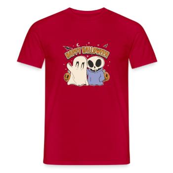 Fantôme et squelette Halloween - T-shirt homme - rouge - Devant - AI Model Male 178 dark (178cm)