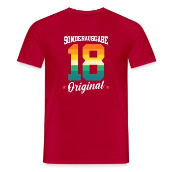 18 Birthday - Men's T-Shirt - red - Front - AI Model Male 178 dark (178cm)