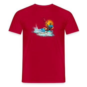 Kitesurfen Neon Splash - Männer T-Shirt - Rot - Vorne - AI Model Male 178 dark (178cm)