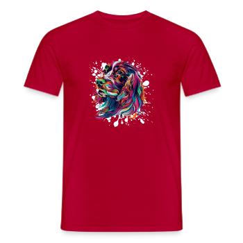 Colorful Dog Portrait Splashes - Men's T-Shirt - red - Front - AI Model Male 178 dark (178cm)