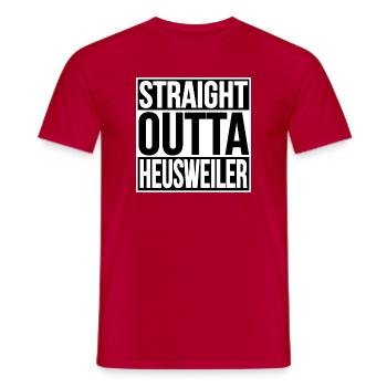 Straight Outta Heusweiler - Men's T-Shirt - red - Front - AI Model Male 178 dark (178cm)