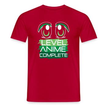 Niveau Anime Complet Manga Otaku Kawaii Bande dessinée - T-shirt homme - rouge - Devant - AI Model Male 178 dark (178cm)