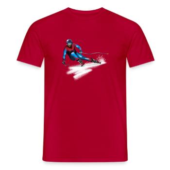 Skieur coloré en action - T-shirt homme - rouge - Devant - AI Model Male 178 dark (178cm)