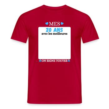 20. Geburtstag, mein 20. Geburtstag mit den Besten - Männer T-Shirt - Rot - Vorne - AI Model Male 178 dark (178cm)