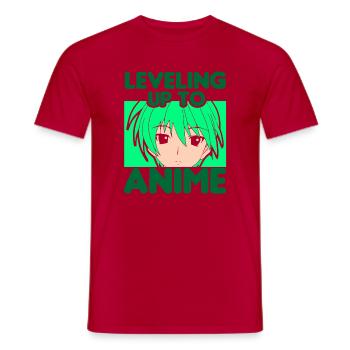 Anime Manga Otaku Kawaii Japan Cosplay Comic - Men's T-Shirt - red - Front - AI Model Male 178 dark (178cm)