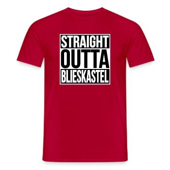STRAIGHT OUTTA BLIESKASTEL - Männer T-Shirt - Rot - Vorne - AI Model Male 178 dark (178cm)