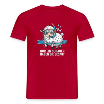 Nur ein Schauer – Lustiges Schaf Design - Männer T-Shirt - Rot - Vorne - AI Model Male 178 dark (178cm)