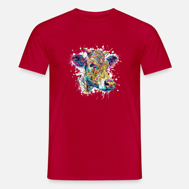 Kuh Farbklecks - Männer T-Shirt - Rot