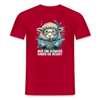 Nur ein Schauer – Lustiges Schaf Design Schnorchel - Männer T-Shirt - Rot - Vorne - AI Model Male 178 dark (178cm)