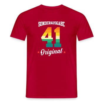 41 Geburtstag - Männer T-Shirt - Rot - Vorne - AI Model Male 178 dark (178cm)