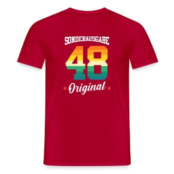 48 Geburtstag - Männer T-Shirt - Rot - Vorne - AI Model Male 178 dark (178cm)