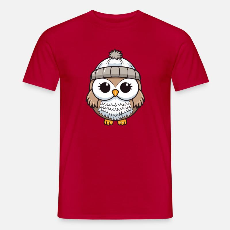 Eule Winter Tier Baby Comic - Männer T-Shirt - Rot