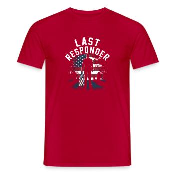 Last Responder Flag Tribute - Männer T-Shirt - Rot - Vorne - AI Model Male 178 dark (178cm)