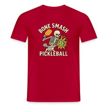 Bone Smash Pickleball Skelett Halloween - Männer T-Shirt - Rot - Vorne - AI Model Male 178 dark (178cm)