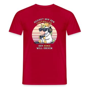 Il me tend la manette que le roi veut jouer - T-shirt homme - rouge - Devant - AI Model Male 178 dark (178cm)